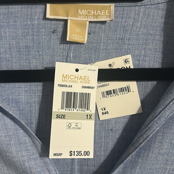 MICHAEL Michael Kors Blue Shirt Dress Tunic - Picture 2 of 7